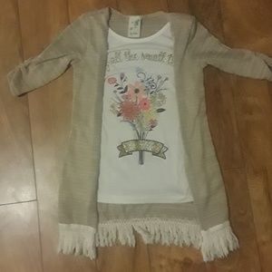 Shirt connected to a sweater.